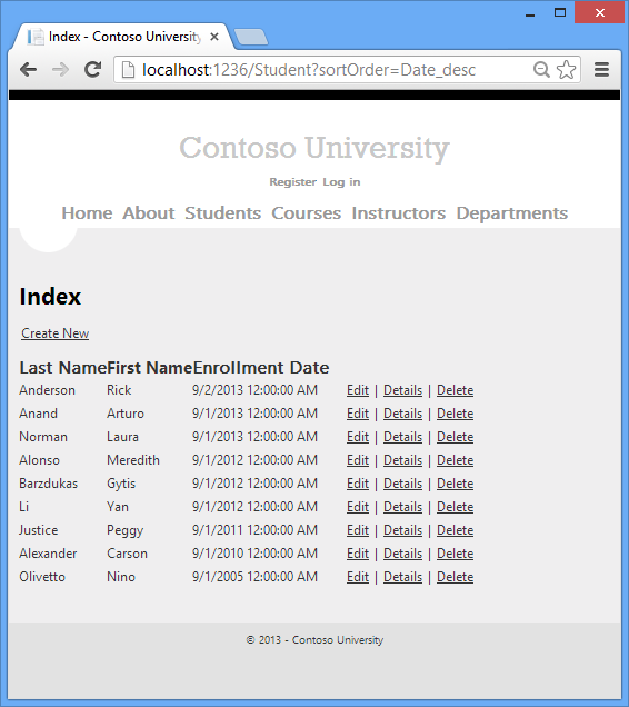 Students_Index_page_with_sort_hyperlinks