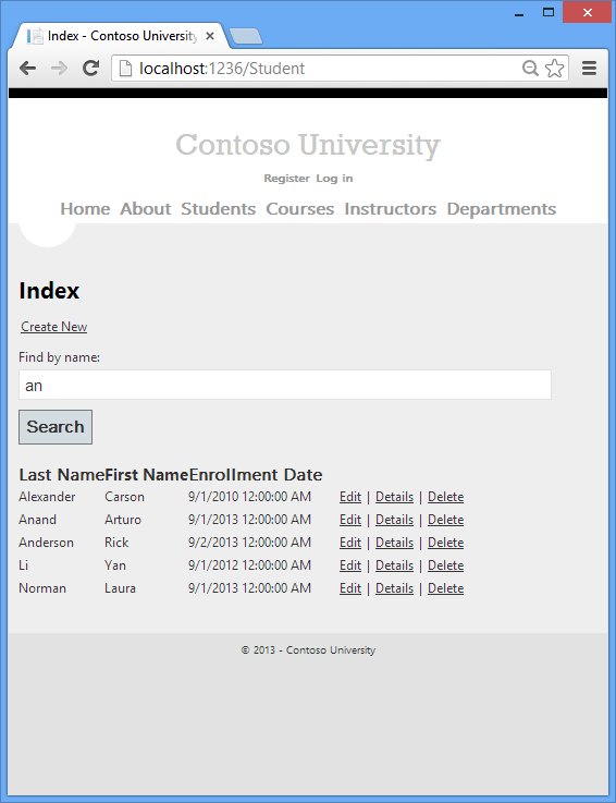 Students_Index_page_with_search_box